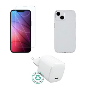 Kit for iPhone 14. Charger, Cover, Glass